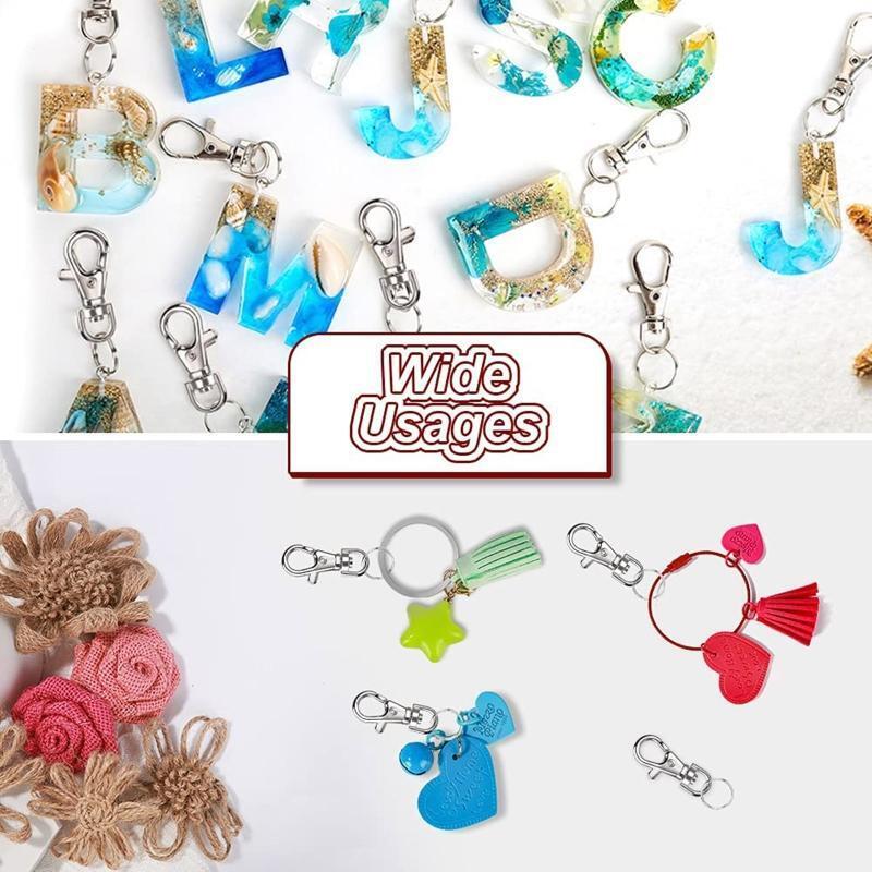 120 Pcs Metal Key Chain Clip Hooks with Key Ring for Lanyard Purse and Crafting