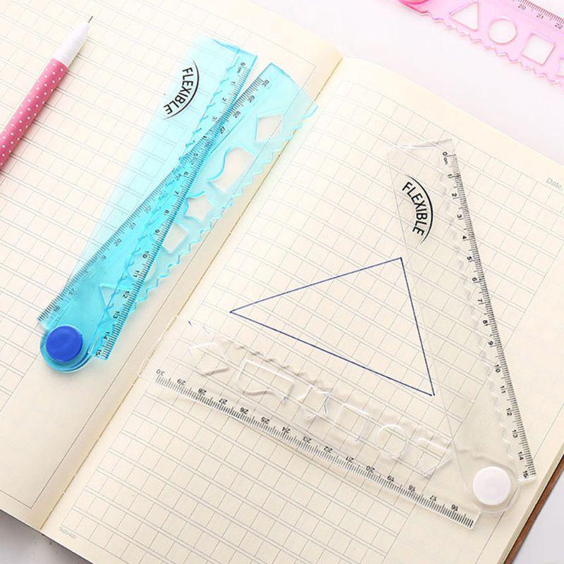 30cm Korean Flexible Folding Ruler Multifunction Plastic Drawing Rulers Office