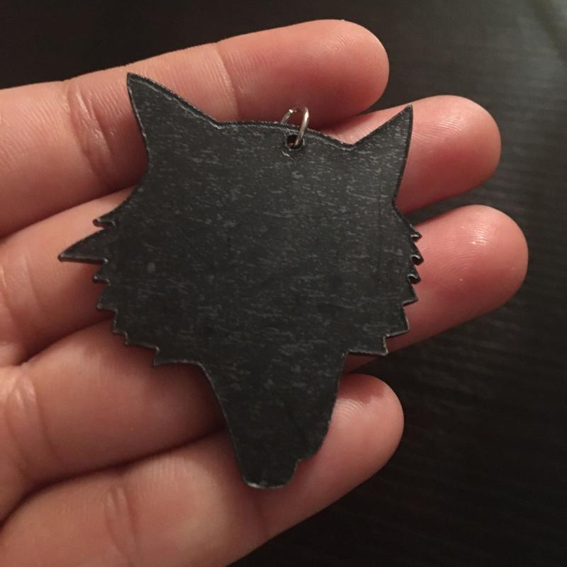 Unique Acrylic Black and White Jade Dog Wolf Dog Earrings  Girls' Stud Earrings