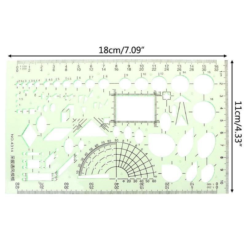 Rectangle Circle Shape Geometric Drawing Tool Template Ruler Student Stationery