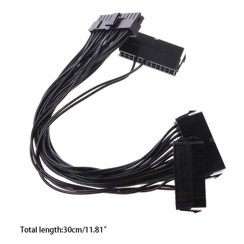 24 Pin 20+4P 3-Way Multiple PSU A TX Power Supply Adapter Cable For Mining Miner