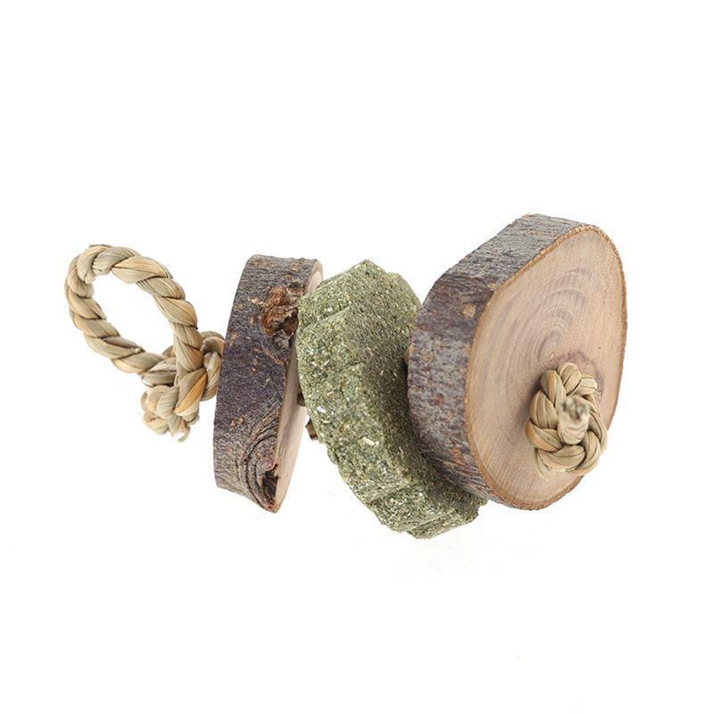 Small Animal Grass Cake String Wood Teeth Exercise for Rabbit Squirrel Hamster