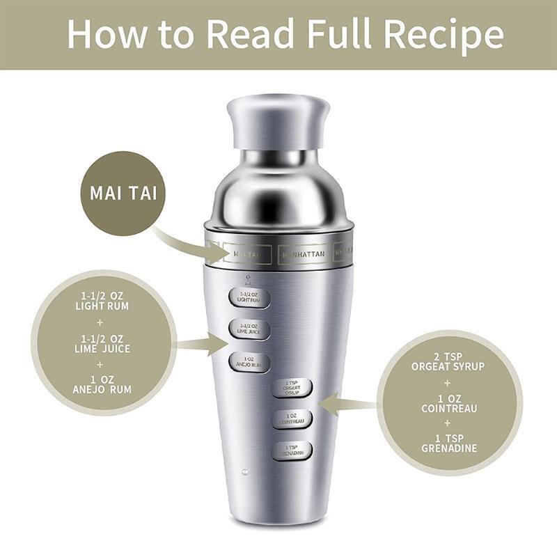 Stainless Steel Martini Shakers Drink Shakers for Home Bar Essential Bar Gadgets