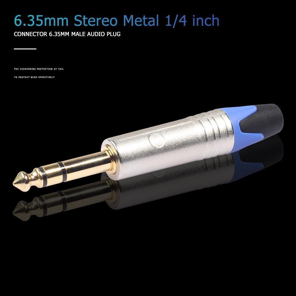 6.35mm Stereo Metal 1/4 inch Connector 6.5mm Male Audio Plug Solder Adapter