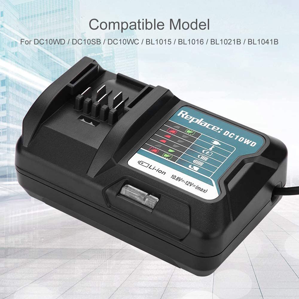 40W For Makita Battery DC10WD Battery Charger BL1015 BL1016 BL1021B BL1041B