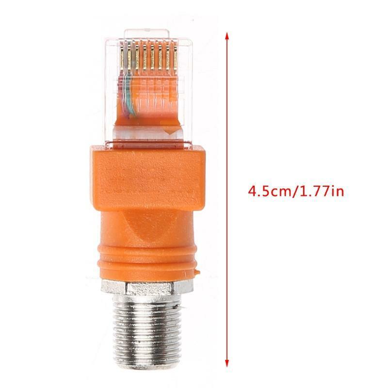 F Female to RJ45 Male Coaxial Barrel Coupler Adapter RJ45 to RF Connector Coax