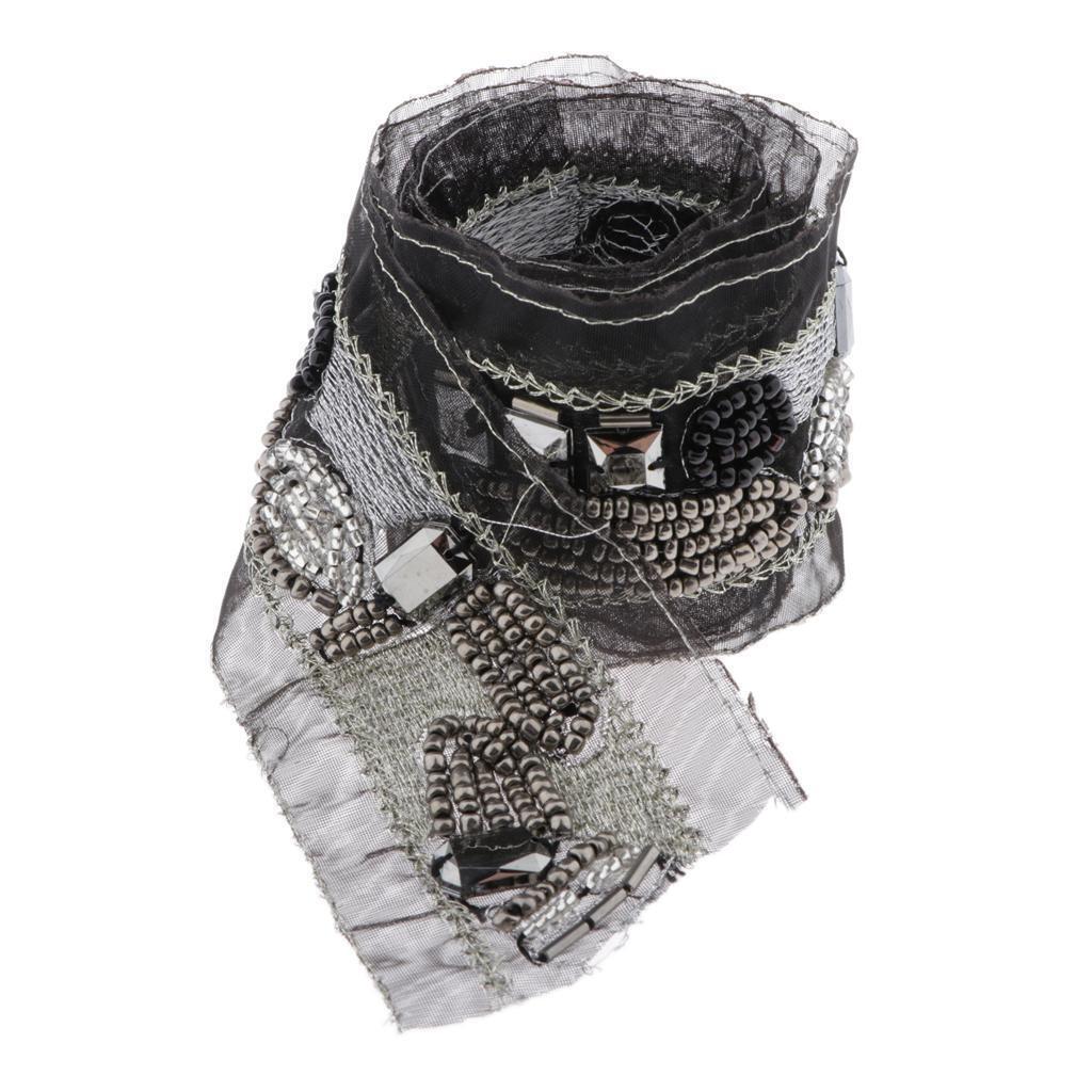 Lace  Ribbon Tulle Fabric Rhinestone Lace Belt for  Dress