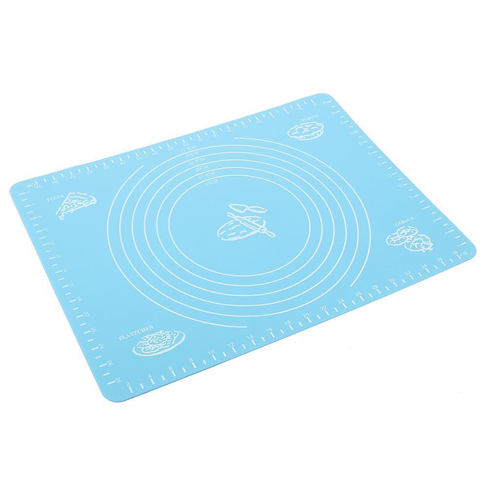 Silicone Thickening Flour Rolling Scale Mat Cookie Pad Baking Tool(Blue)