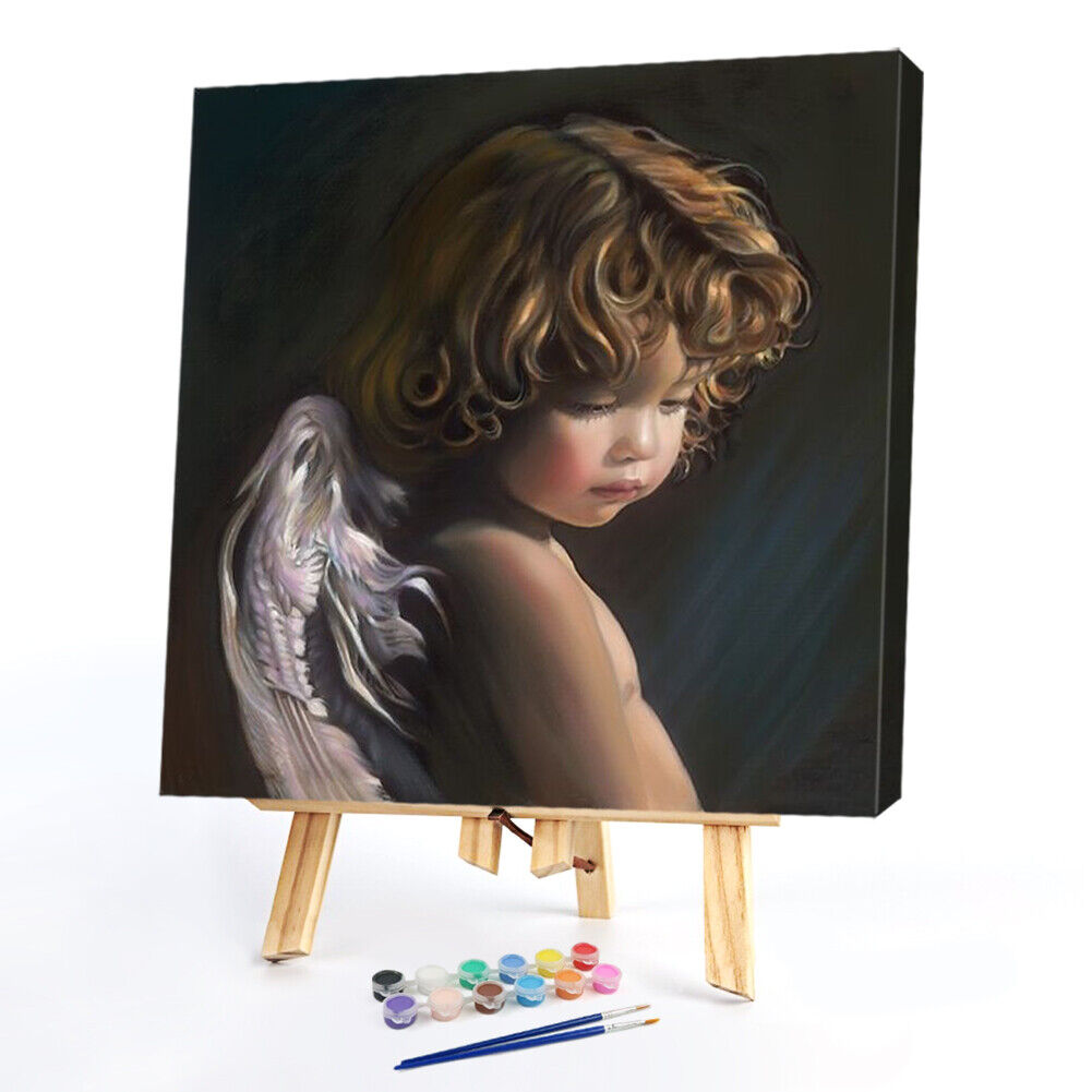 Little Angel Drawing Frameless DIY Oil Paint by Numbers Canvas Home Decor