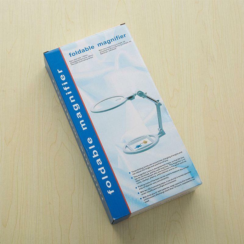 Foldable 5X Magnifying Glass Multi-functional Desktop Embroidery Loupe Magnifier
