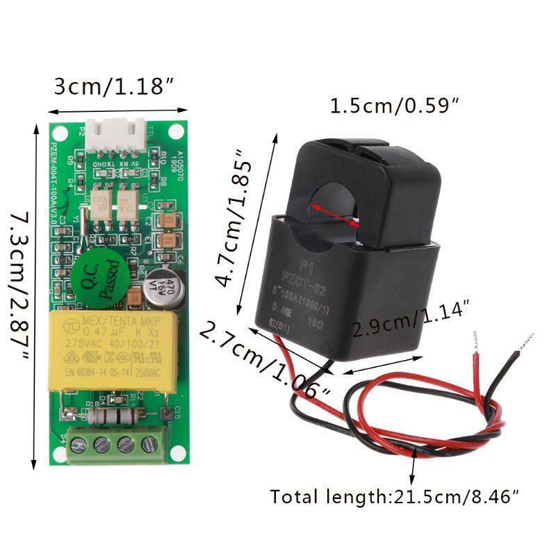 PZEM-004T Electric Monitoring Test Module 80~260V AC with a Current Transformer