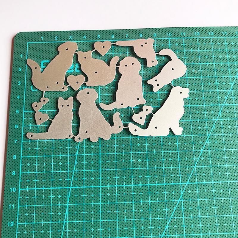 Heart Cat Dog Metal Cutting Dies Photo Album Decoration Accessories DIY Crafts