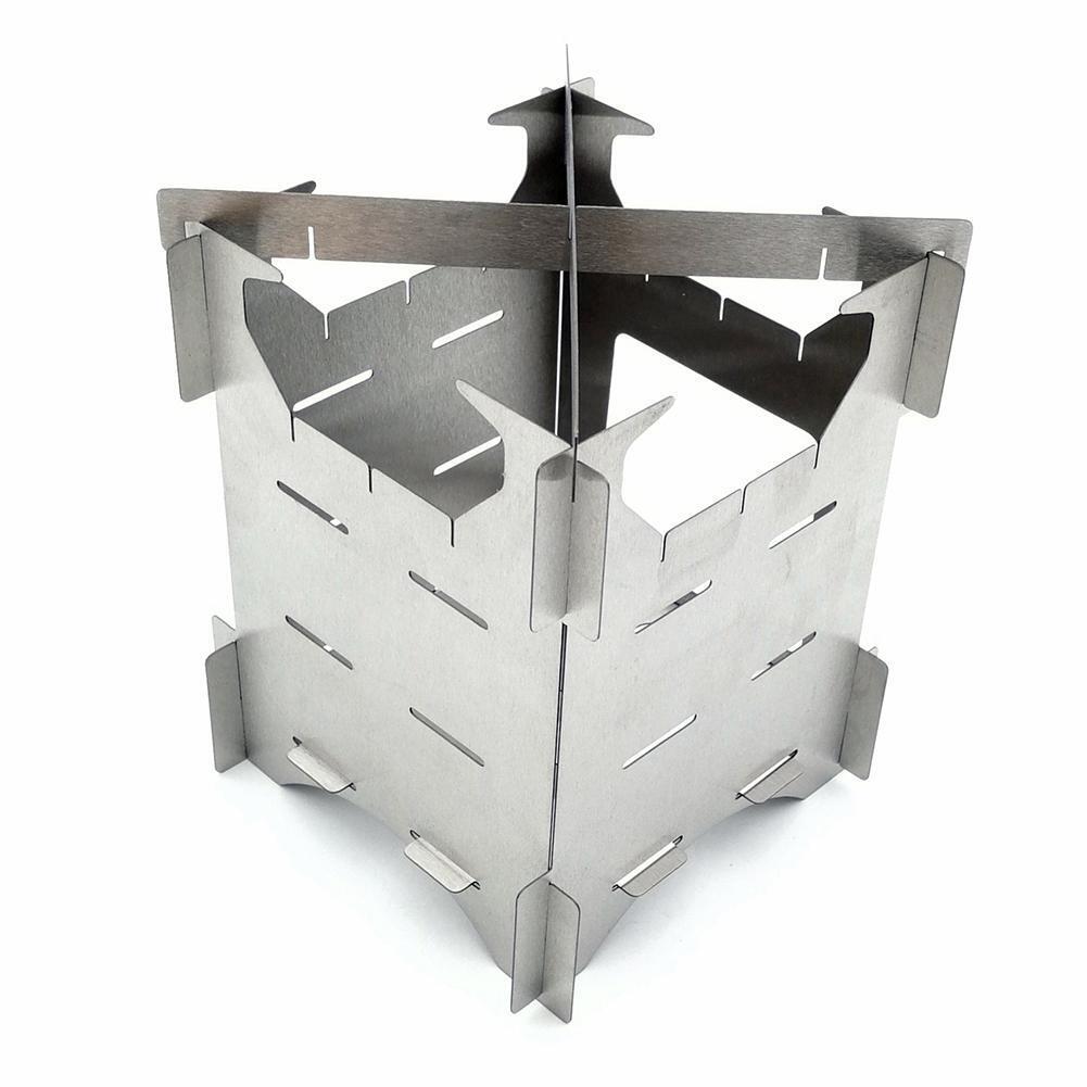 Outdoor Camping Stainless Steel Folding Wood Stove Portable Picnic Stove