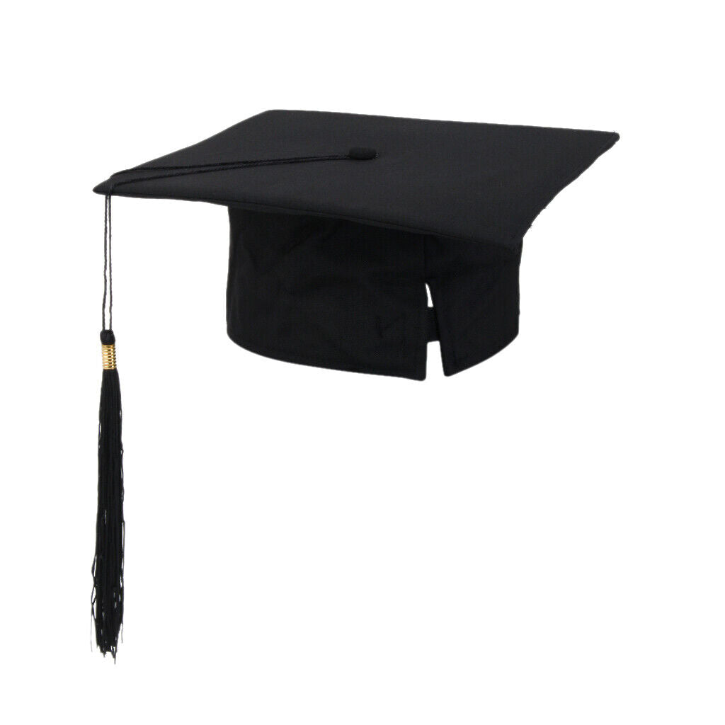 Black Graduation MORTAR BOARD Hat Soft  Fancy Dress Outfit Accessories