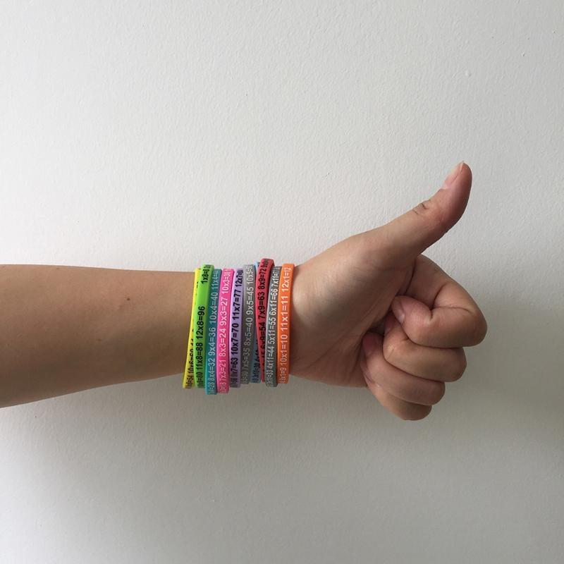 12x Silicone Multiplication Table Bracelets Jewelry for Memorized the Formulas