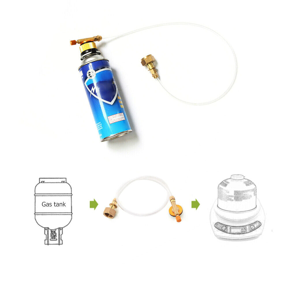 Outdoor Camping Picnic Gas Refill Pipe Cook Propane Flat Cylinder Tank Tube