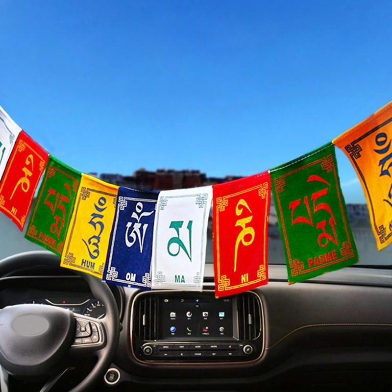 Mini Colorful Wind Horse Flag 5 Colors Traditional Buddhist Ceremony Flag