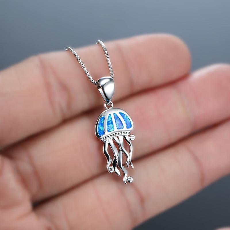 Jellyfish Necklace with Necklace Unique Gifts for Women Girlfriend Mom Jewelry