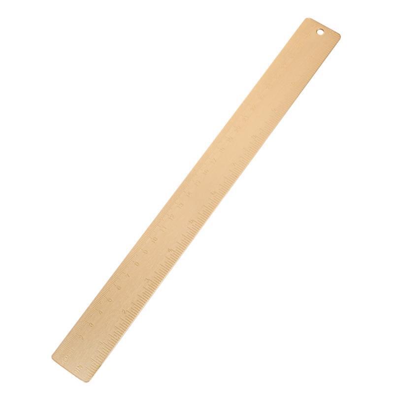 30cm Brass Straight Ruler School Kids Gift Measuring Tool for Students Wokers
