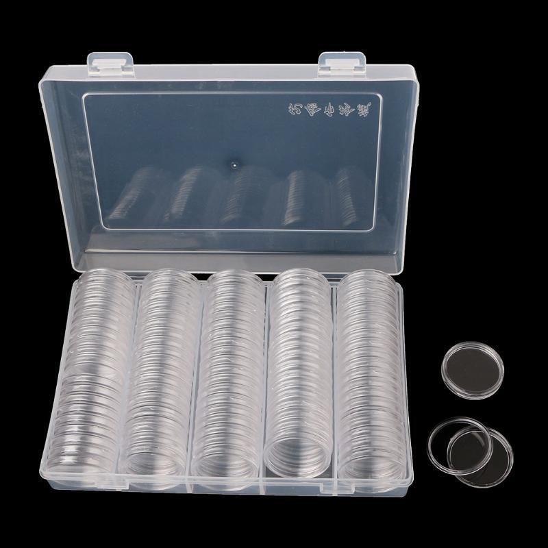 Capsule Coin Storage Box Inner Pad Set Round Container Jewelry Ring Earrings