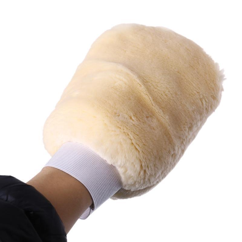 Lambswool Car Wash Mitt Ultra Soft Sheepskin Brush Cleaning Washing Sponge Glove