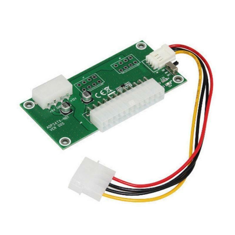 Atx 24Pin to 4Pin Molex Power Adapter Dual Power Supply Board Synchronous Start