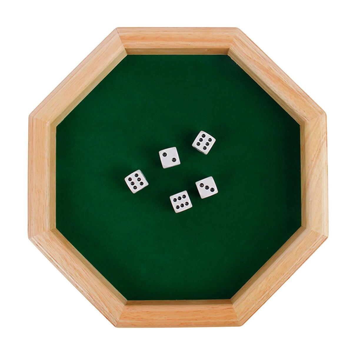 Heavy Duty 12 Inch Octagonal Wooden  Tray with Felt  Rolling Surface