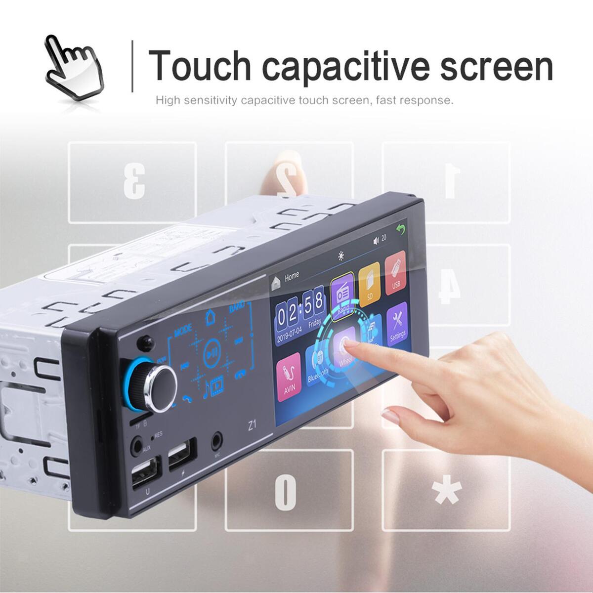 Car Multimedia Player, 1080P Full HD 4.1 inch Touch Screen Car Stereo Audio MP5