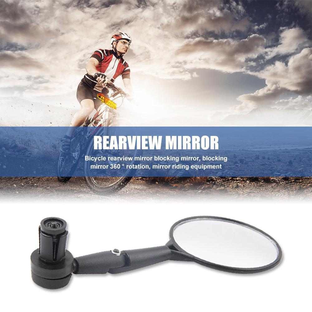 2pc Bicycle Handlebar End Mirrors 360 Rotatable Bike Side Rearview Mirror