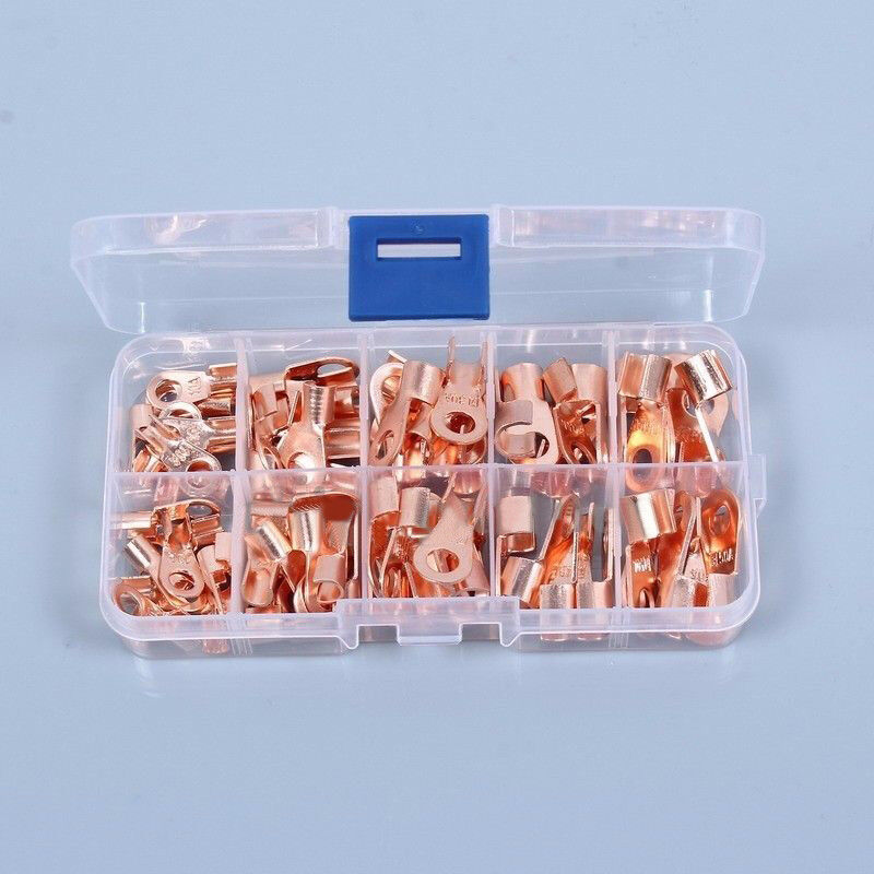 70pcs OT Open Cable Wire Terminal Connector Coppers Lugs 10/20/30/40/50A NEW