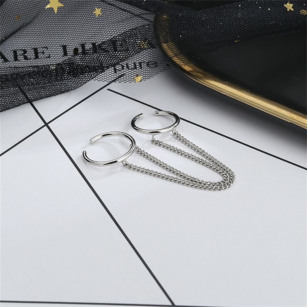 Wedding Birthday Gifts Punk Rock Chain Ring Jewlery Accessories Two-Finger Ring