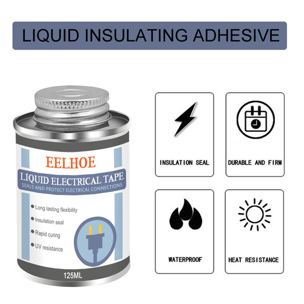 Waterproof Liquid Insulation Electrical Tape Fast Dry Sealing Glue (Black)