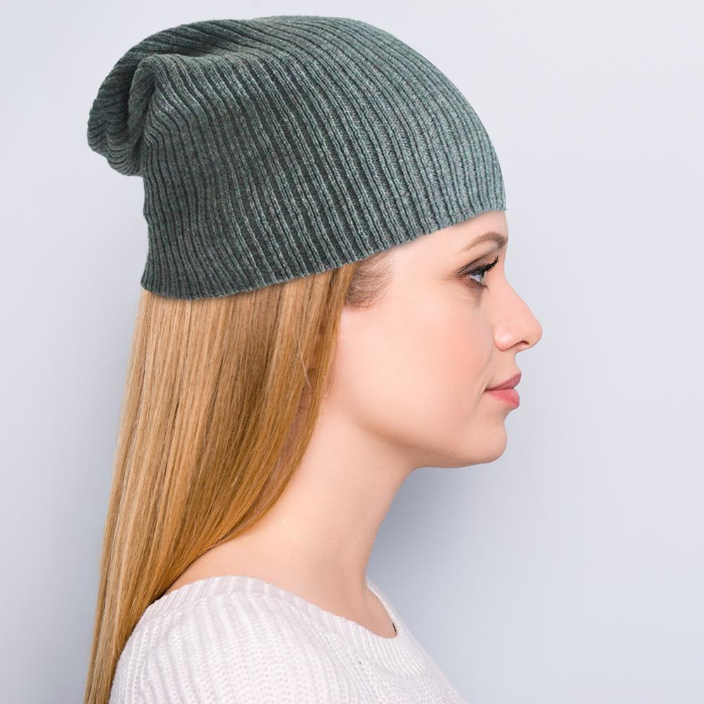 Knitted Hat Women Men Autumn Winter Warm Outdoor Fashion Beanie Cap (Grey)