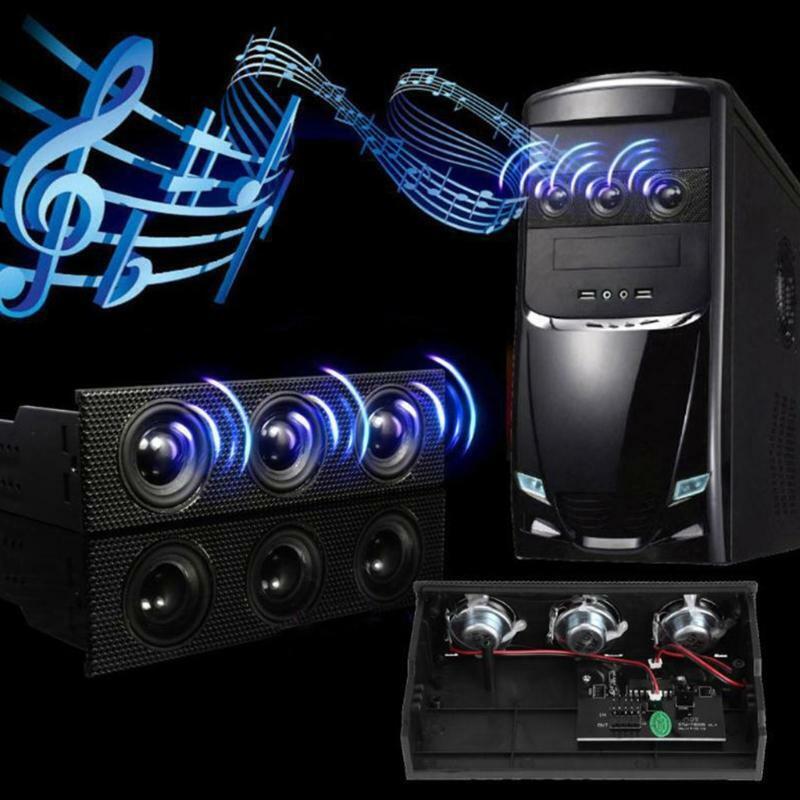Surround Speaker PC Front Panel Built-in 3 Mic Loudspeakers for Computer Case