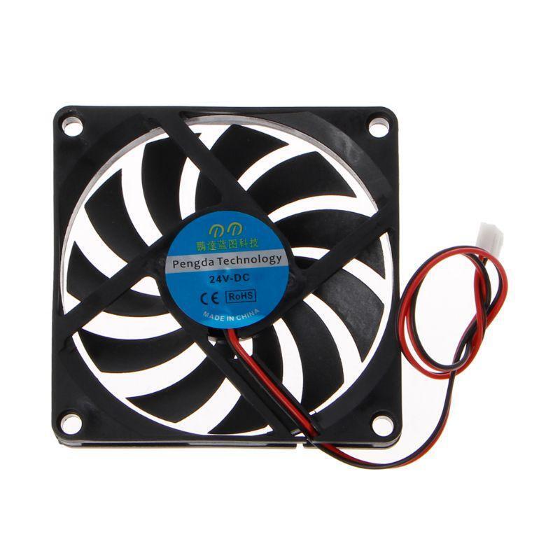 Mini 80x80x10mm DC 24V 2Pin Brushless Cooler Sleeve Bearing Cooling Fan 8010