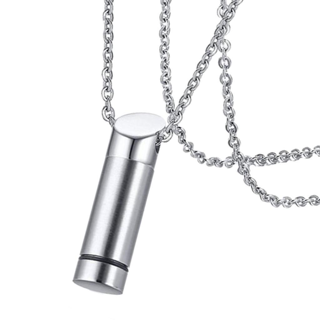 Mini Bottle Stainless Steel Pendant Memorial Ash Keepsake Cremation Necklace
