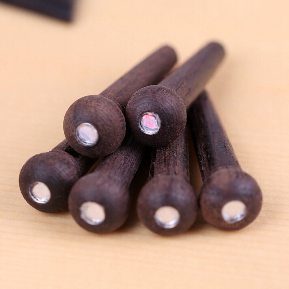 6pcs/set Guitar Rosewood Bridge Pins with Peg Puller for Acoustic Guitar