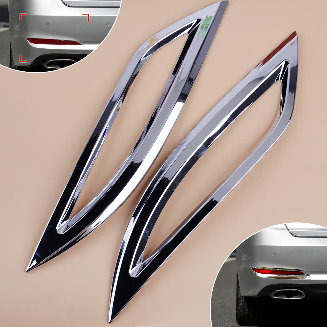 2 Chrome Rear Bumper Fog Light Cover Molding Trim fit for Hyundai Sonata Li