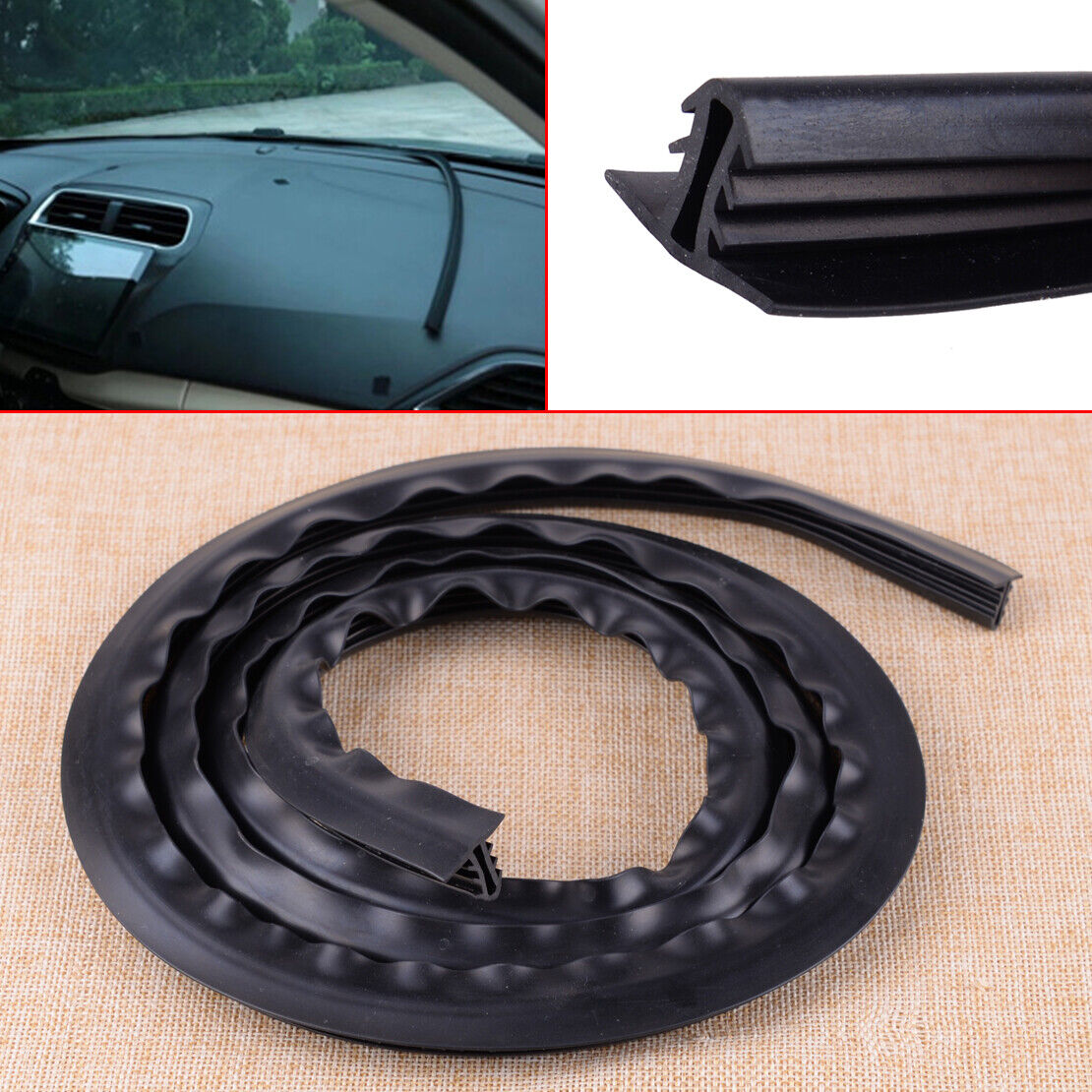 1.6M Car Door Window Trim Edge Moulding Rubber Seal Strip Auti-Scartch Nosie Li