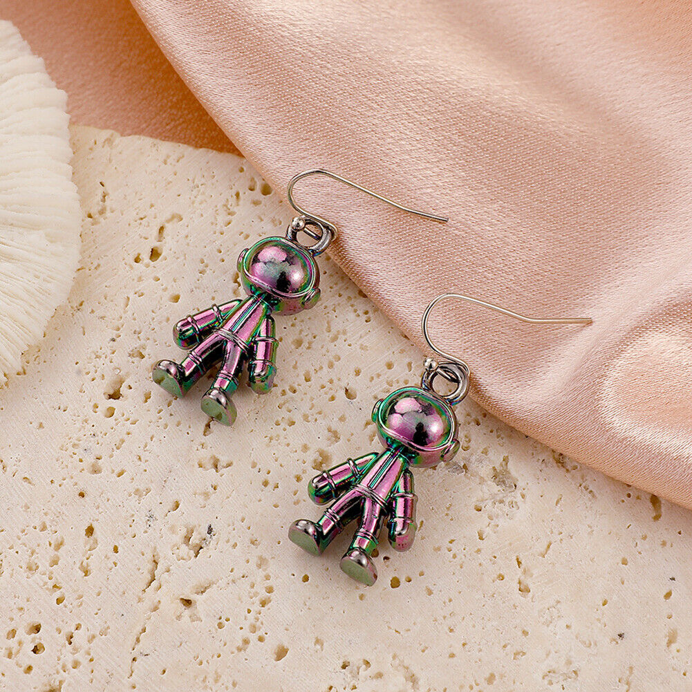 Fashion Copper Spaceman Stud Earrings Hanging Drop Earrings Female Jewelry