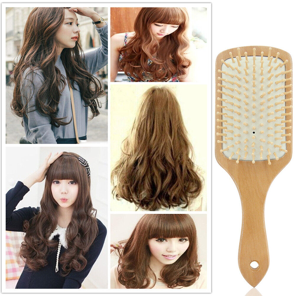 Wood Healthy Massage Anti-static Air Cushion Brush Hair Growth Comb (White)
