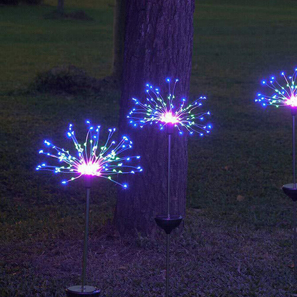 Waterproof Solar 90 LED Firework Ground Lawn Garden Light (Multicolor)