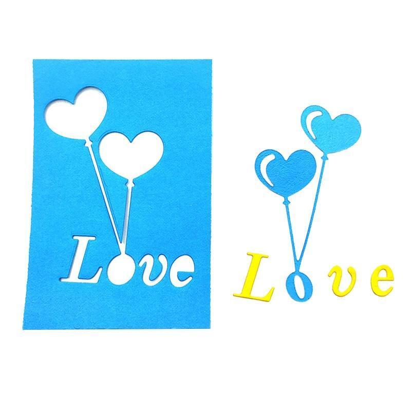 Delicate Love Balloon Metal Cutting Die Valentine Day Die Embossing Script Die