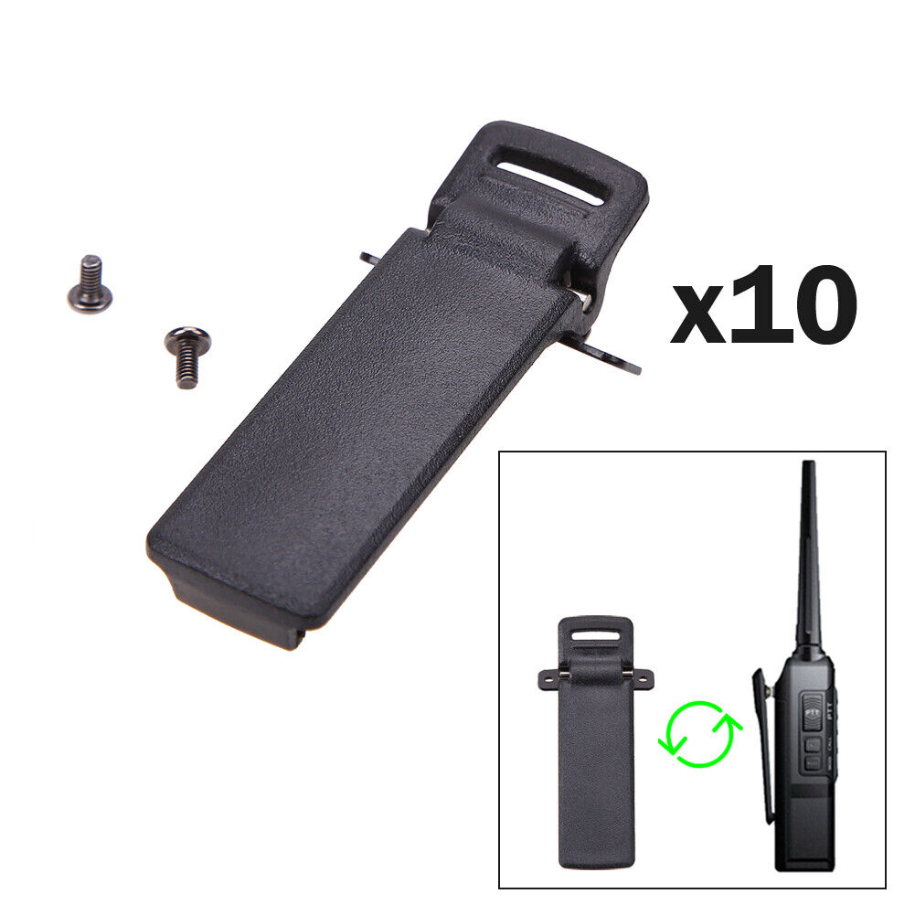 10Pcs Walkie Talkie Spare Part Back Belt Clip for Baofeng 2-way Radio UV5R
