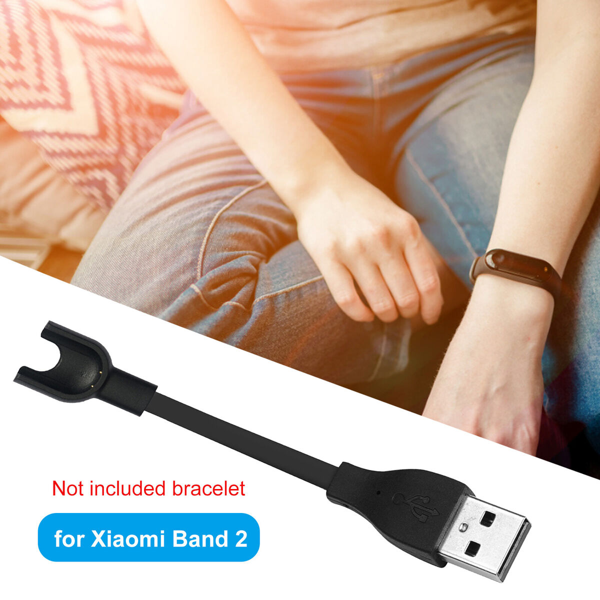 USB Charger Cable - Compatible with Mi Band 2 USB Charging Cable Dock
