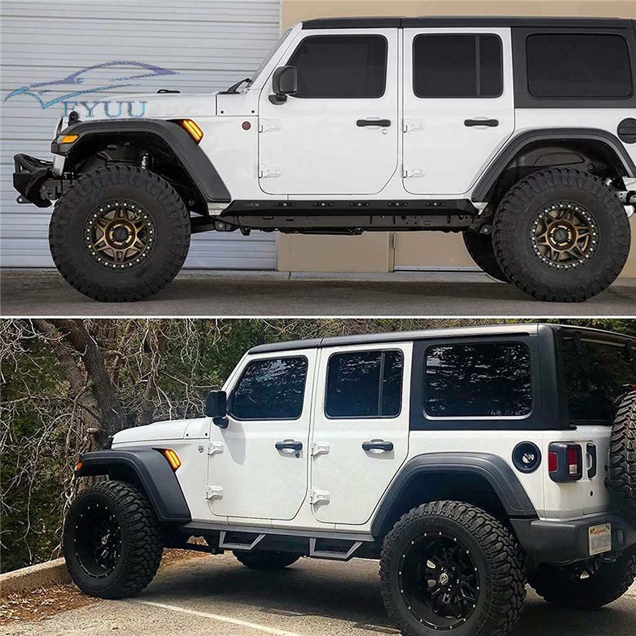 1pair Smoke LED Front Fender Side Marker Turn Signal Light For Wrangler JL 18-20