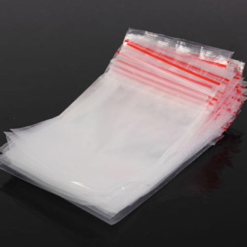 100 Small Clear Bags Plastic Poly Baggy Grip Self Seal Resealable Zip Lock