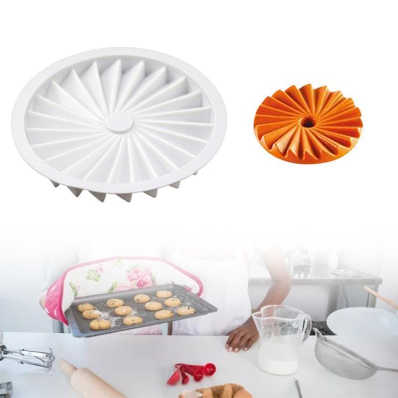 6-inch Silicone Mousse Moulds Pleated Origami Shape French Mousse Mold DIY Tools