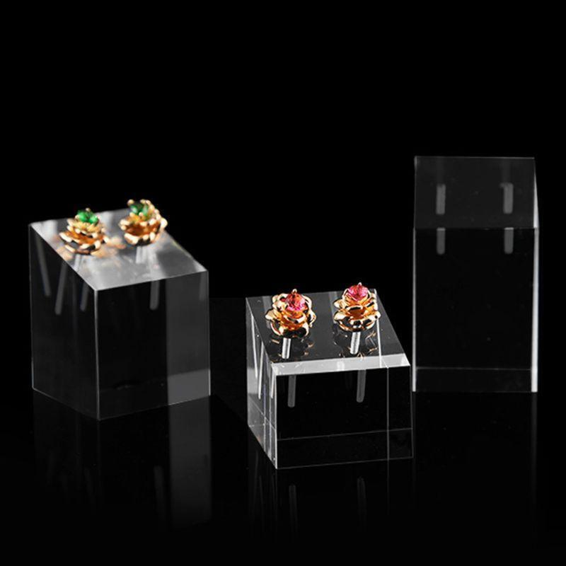 Clear Acrylic Square Jewelry Stand Earring Display Holder Photography Show Rack