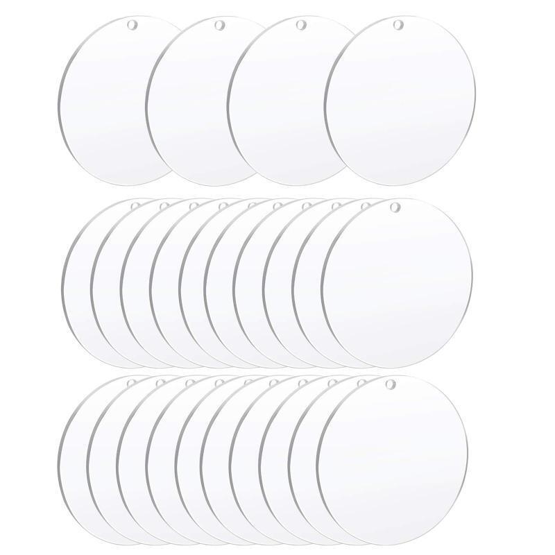 4-Inch Acrylic Keychain Blanks 0.12 Inches Thick Acrylic Circles Clear Disc Orna